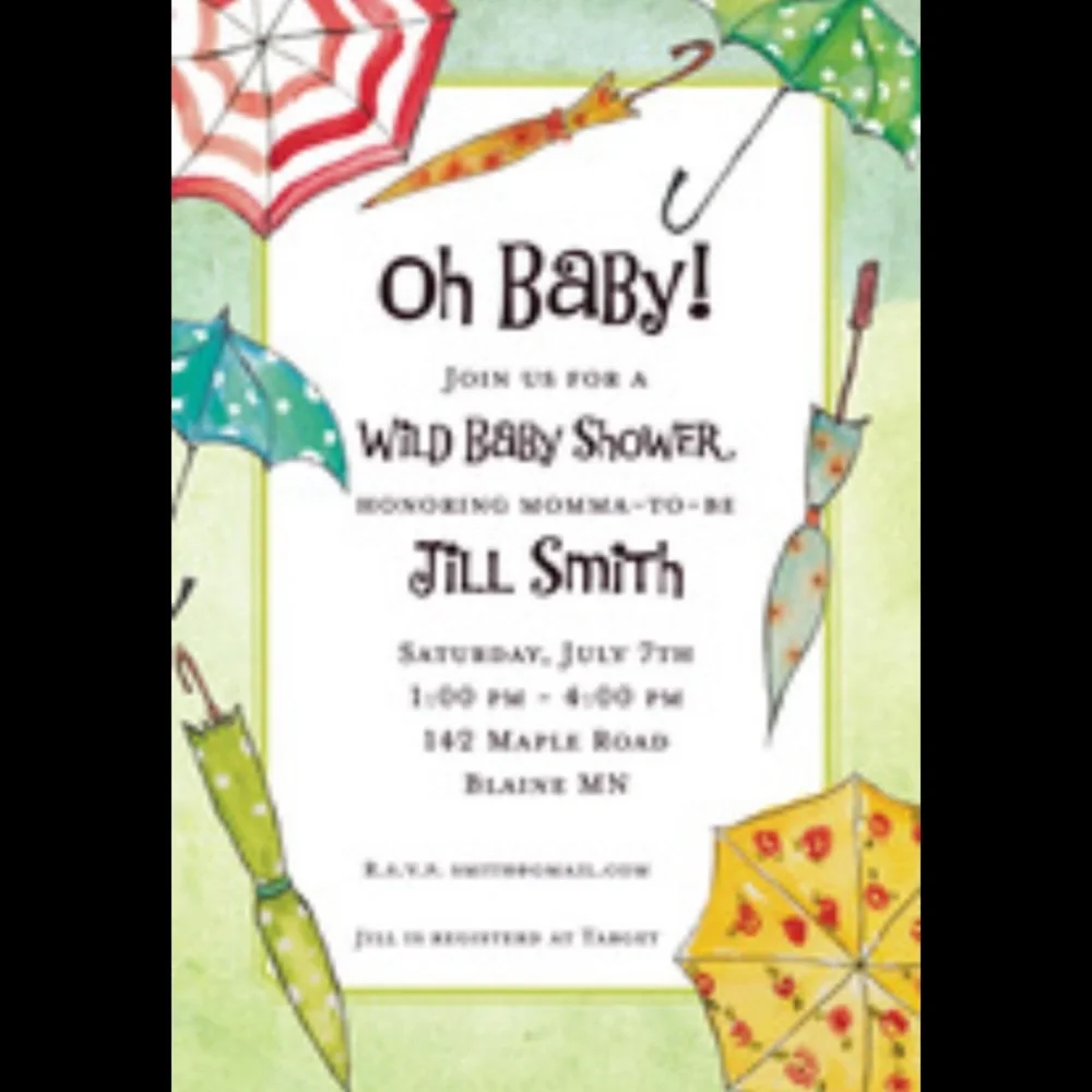 3/$18 Shower Party Invitations- Blank- Set of 10